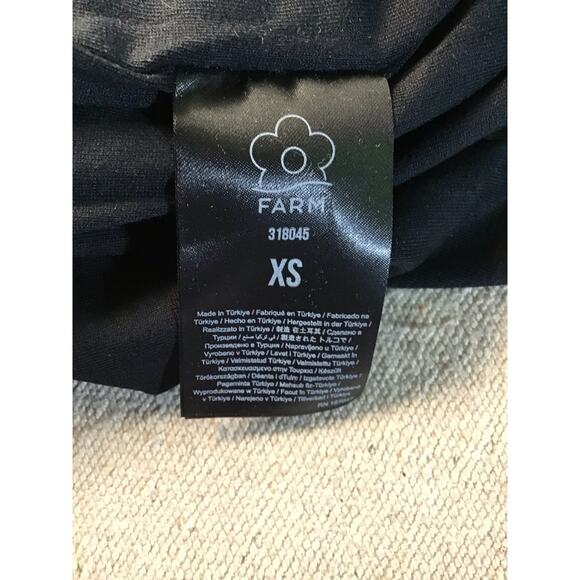 Farm Rio Women Floral 3/4 sleeve Dress Sz.XS Black NWT Cool Foliage Jersey Midi - Picture 8 of 10